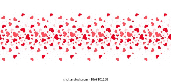 Valentines day love hearts seamless border background design