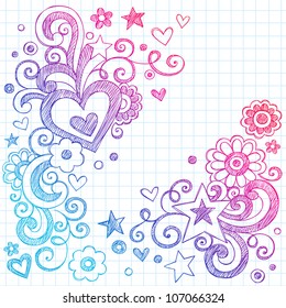 Peace Love Back School Sketchy Notebook Stock Vector (Royalty Free ...