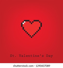 Valentine's Day. Love.
Holiday card, gift. Modern heart. Online gift for loved ones. The 14th of February. Pixel heart postcard