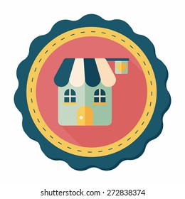 Valentine's Day love house flat icon with long shadow,eps10