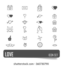 valentines day love icon set