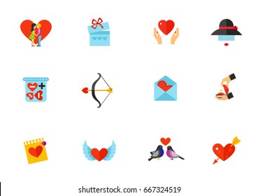 Valentines day and love icon set