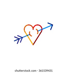 Valentine's Day / Love icon and text, wedding or engagement, design element, vector