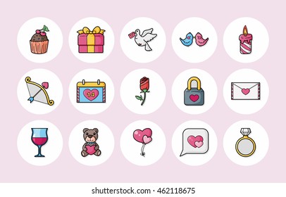 Valentine's day and love icons set,eps10