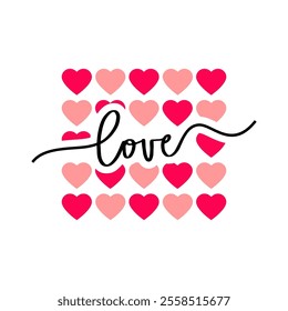 Valentine's day - love letter for celebrating valentine's Day on 14 February. Wallpaper, flyer, poster, sticker, banner, card.