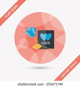Valentine's day love letter flat icon with long shadow,eps10