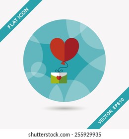 Valentine's day love letter flat icon with long shadow,eps10