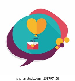 Valentine's day love letter flat icon with long shadow,eps10