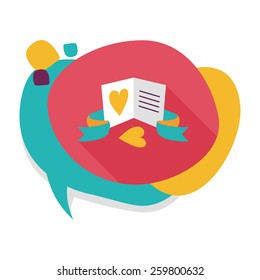 Valentine's day love letter flat icon with long shadow,eps10