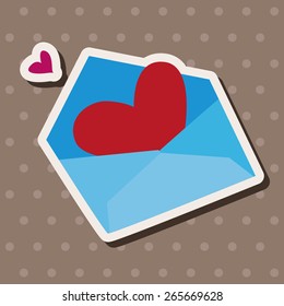 Valentine's day love letter flat icon elements background,eps10