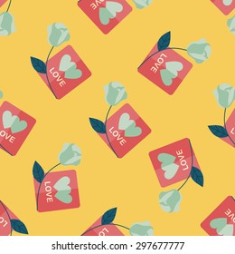 Valentine's day love letter flat icon,eps10 seamless pattern background