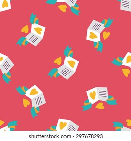 Valentine's day love letter flat icon,eps10 seamless pattern background