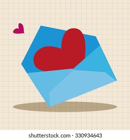 Valentine's day love letter flat icon elements background,eps10