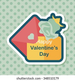 Valentine's day love letter flat icon with long shadow,eps10