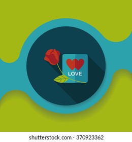 Valentine's day love letter flat icon with long shadow,eps10