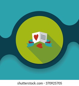 Valentine's day love letter flat icon with long shadow,eps10
