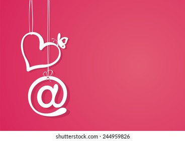 Valentine's day. Love letter template. Vector illustration. 