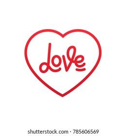 Valentines Day. Love lettering logo design for Valentine's Day