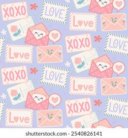 Valentines day love letters pattern design