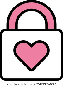 Valentine's Day Love Lock Icon 