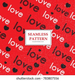 Valentines Day Love Pattern. Seamless pattern of Love Text. Vector Illustration eps.10