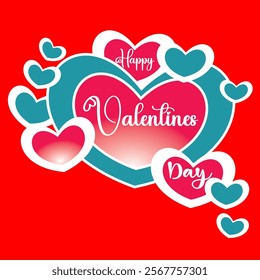 Valentine's Day Love Quality. Round Design Happy Vector Insignia Valentine's Day Badge Seal.