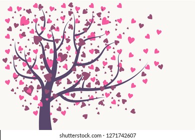 valentine's day love romantic happy gift card print heart tree