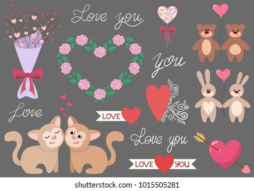 Valentine's day. A day in love. Set for love.