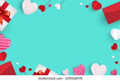 valentines day and love shapes background