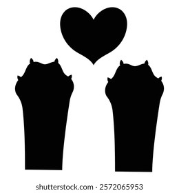 Valentine's Day Love Silhouette with Heart and Couple