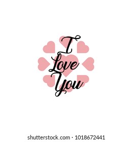 Valentine's day love stickers design. with i love you text, mobile messages, social media, online communication, cards, promotional and printed material.
