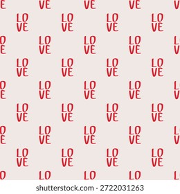 Valentinstag Liebe Text Vektor nahtloses Muster in rot und schwarz Farbe