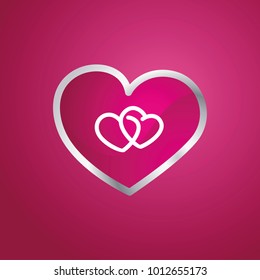 Valentine's Day Love two hearts in fashion skin cosmetic heart brand negative logo space sign