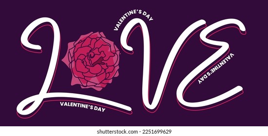 Valentine's day and Love typography tee shirt design in vector illustration