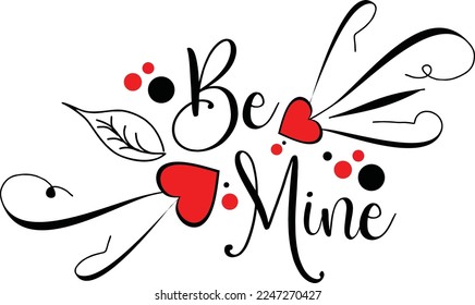 Valentine's day, i love u, be mine, love writing background with heart pattern and happy typography valentines day text. Vector illustration. Wallpapers, flyers, invitations, posters, flyers, banner