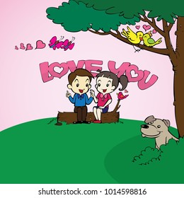 Valentine's Day. Love day. Vector illustration in cartoon style. Valentine's concept.
