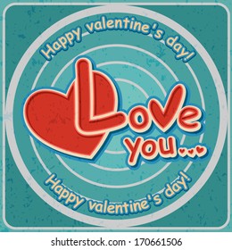Valentines day, Love, Vector retro banner