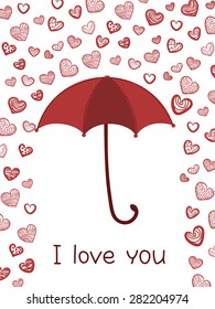 Valentine's day. I love you. Celebration background with heart and place for your text. Vector Illustration