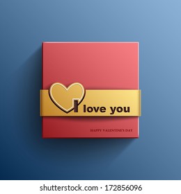 Valentines day, I Love you, Vector banner
