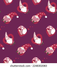 Valentine's day lovely gnome pattern