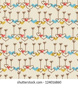 Valentine's day lovely seamless texture with cute doodles.