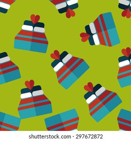 Valentine's Day lover bed flat icon,eps10 seamless pattern background
