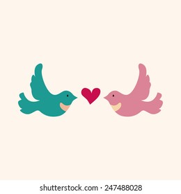 Valentine's Day lover bird flat icon, eps10