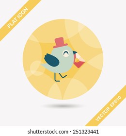 Valentine's Day lover bird flat icon with long shadow,eps10