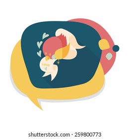 Valentine's Day lover bird flat icon with long shadow,eps10
