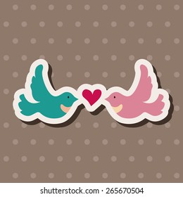 Valentine's Day lover bird flat icon elements background,eps10