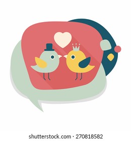 Valentine's Day lover bird flat icon with long shadow,eps10