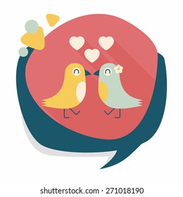 Valentine's Day lover bird flat icon with long shadow,eps10
