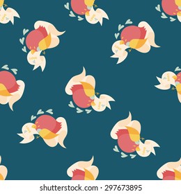Valentine's Day lover bird flat icon,eps10 seamless pattern background