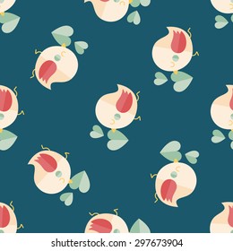 Valentine's Day lover bird flat icon,eps10 seamless pattern background
